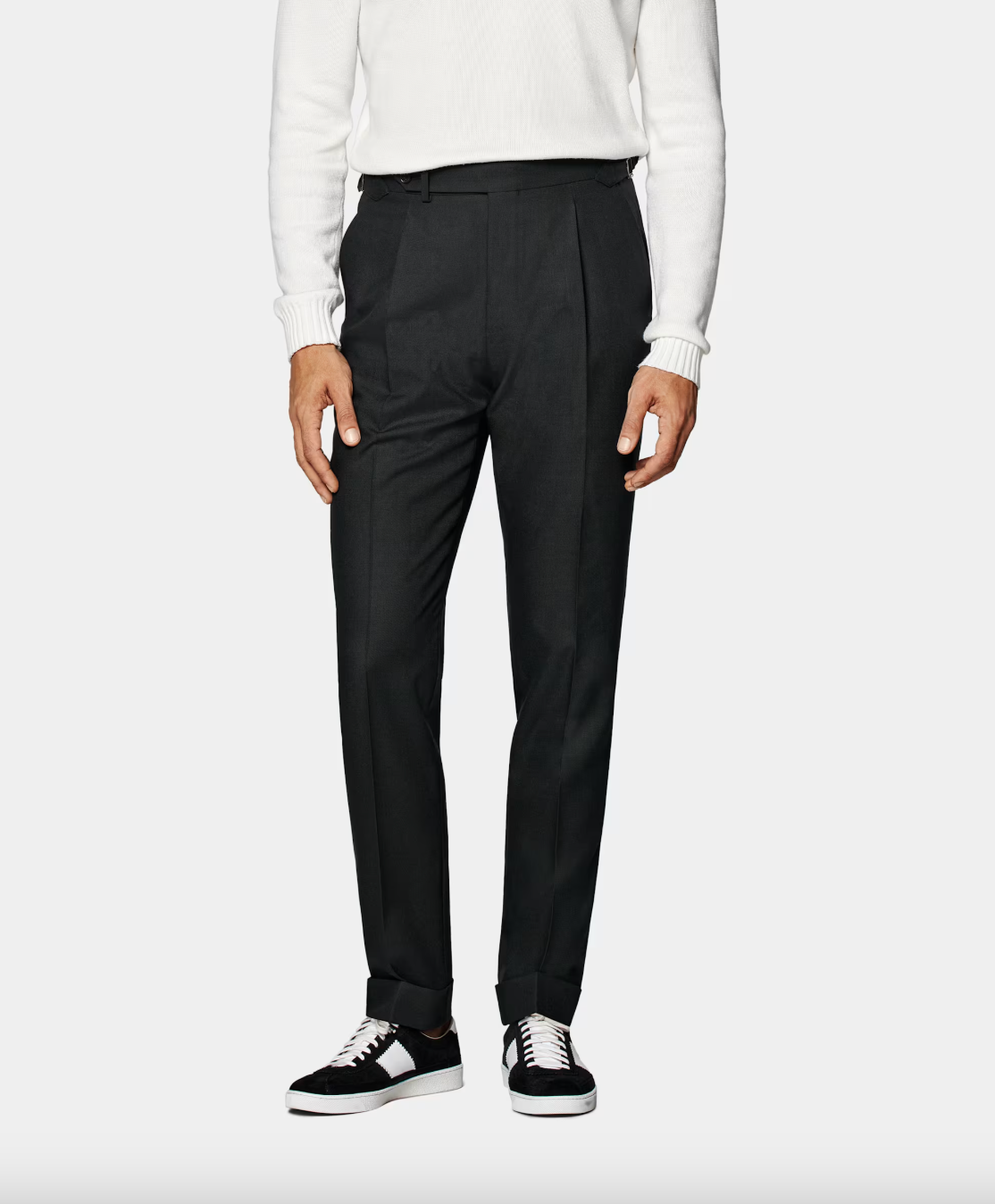 Suit Supply Dark Green Slim Leg Tapered Pants